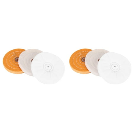 

6-Piece 6-Inch Mirror Polishing Wheel Set Cotton Wheel for Bench Grinder Tools with 1/2 Inch Arbor Hole