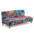 thumbnail image 3 of SCRAWLGOD Boho Mandala Flowers Pattern Armless Sofa Cover Washable Stretch 3 Seater Couch Cover Skin Friendly Furniture Protector Leakproof Couch Slipcover Anti Slip for Living Room, 3 of 9