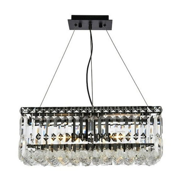 Elegant Lighting Maxime 20" Metal & Crystal Chandelier in Black Finish