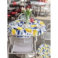 thumbnail image 6 of Outdoor Tablecloth with Umbrella Hole Zipper Summer Lemon Round Tablecloth 54" Waterproof Outside Table Cloth Watercolor Yellow Blue Garden Floral Patio Table Cover Tablecloths for Picnic Party, 6 of 8