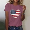 thumbnail image 6 of Zynoxe Independence Day T Shirts for Women Fashionable Round Neck Graphic Tees Patriotic Short Sleeve Going Out Summer Tops (#03 Wine,S), 6 of 7
