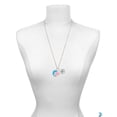 thumbnail image 3 of Delight Jewelry Silvertone Large Clear Crystal Owl on Hot Blue Moon - Light Pink Heart Nurse Strong Zoe Necklace, 3 of 4