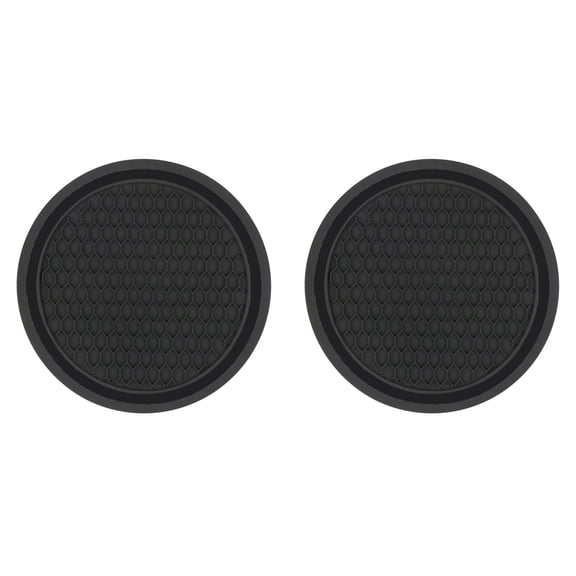 Car Cup Holder Coaster 2 Pack Universal Non-Slip Insert Coasters Durable Auto Cup Mat 2.75 Inch Flexible Silicone Pad for Car Interior Vehicle Accessories for Men Women Drivers (Black)