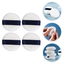 Soimiss 4Pcs Compact White Powder Puff Makeup Tool for Loose Powder Foundation