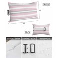 thumbnail image 3 of Pack of 4 Outdoor Lumbar Pillow Covers 12x20 Inch, Pink Grey Stripe Waterproof Throw Pillow Covers Set, Farmhouse Modern Art Striped Indoor&Outdoor Decorative Cushion Cases for Patio Porch Car, 3 of 7
