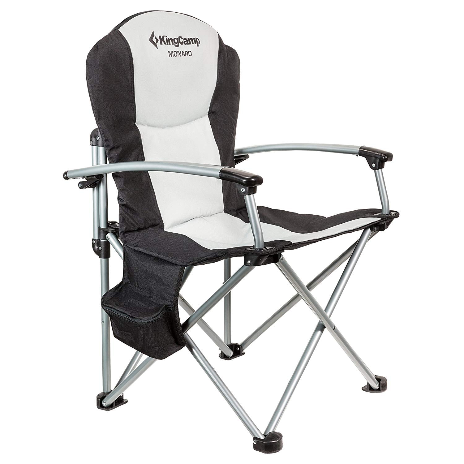 Kingcamp Heavy Duty Steel Camping Folding Director Chair With Cooler Bag And Sid 