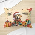 thumbnail image 3 of Merry Christmas Santa Golden Retriever Scarf Twinkling Lights Xmas Holiday Pillow Cushion Double Sided Goldens Dog Lover Gifts Idea Throw Pillow - 00022, 3 of 4