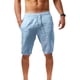 thumbnail image 4 of Pantalones cortos de lino y algodón para hombre, Shorts transpirables para playa, correr, Fitness, de secado rápido, para baloncesto, 4 of 4