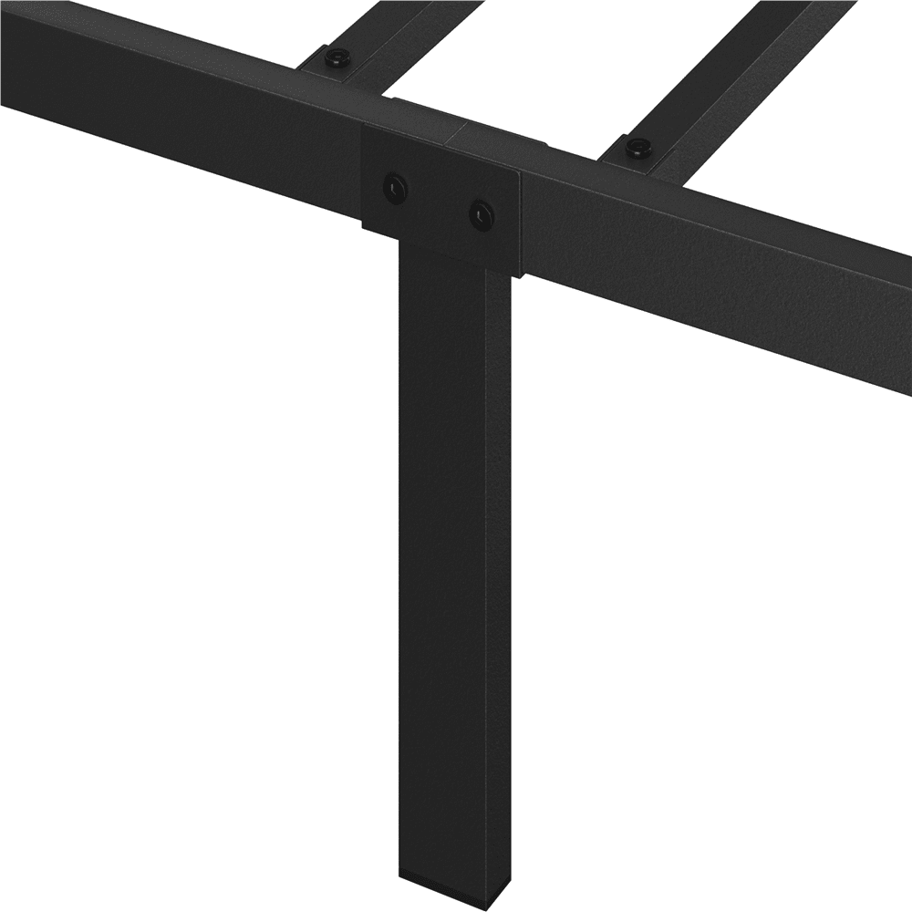 Fullfurnique Cadre de Lit en Métal Moderne avec Tête et Pied de Lit Cintrés, Simple, Noir