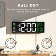 thumbnail image 5 of 16" Large Digital Wall Mount Clock, Count Down Timer, Alarm, Big LED, RGB Color, DST, Temperature for Living Room Classroom Desk, Xmas, Birthday Gift for Senior Mom Dad, White Green, 5 of 14