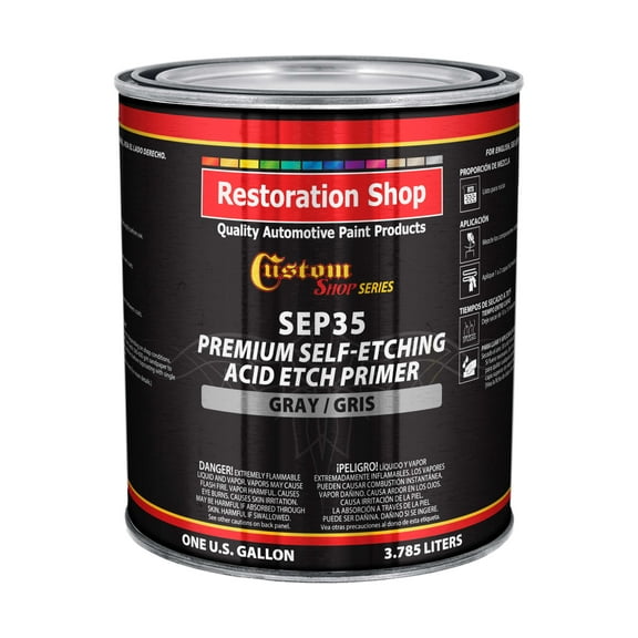 Custom Shop Premium Self Etching Acid Etch Primer, 1 Gallon - Ready to Spray Paint, Excellent Adhesion to Bare Metal