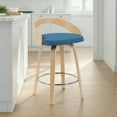 thumbnail image 2 of Armen Living Swivel Counter Height Bar Stool with Blue Upholstered Seat, 2 of 5