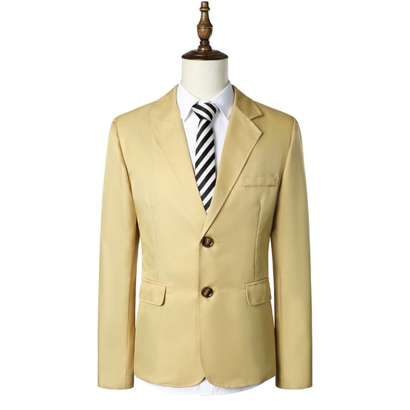 Vedolay Fall Tops for Men Casual Blazer Professional Work Suit Jacket with Pockets,Beige M