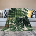 thumbnail image 2 of Shiartex  Soft Blanket Warm Flannel Sofa Couch Chair Throw Blanket Luxury Fluffy Lightweight Blankets for Bedroom Living Room Decor, Tropical Plant Green Leaves 60x80in, 2 of 6