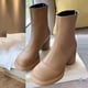 thumbnail image 2 of NECHOLOGY Botas Mujer Adulto Femenino Zapatos Botines mujer Botines de mujer Otoño e Invierno moda británica Retro Color sólido cómodo punta redonda tacón cuadrado (A, 6.5), 2 of 4