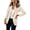 Beige, variant on Women's Faux Suede Blazer Jacket Lapel Collar Single Button Long Sleeve Business Casual Suit Coat with Pockets Fall Winter Outerwear Brown