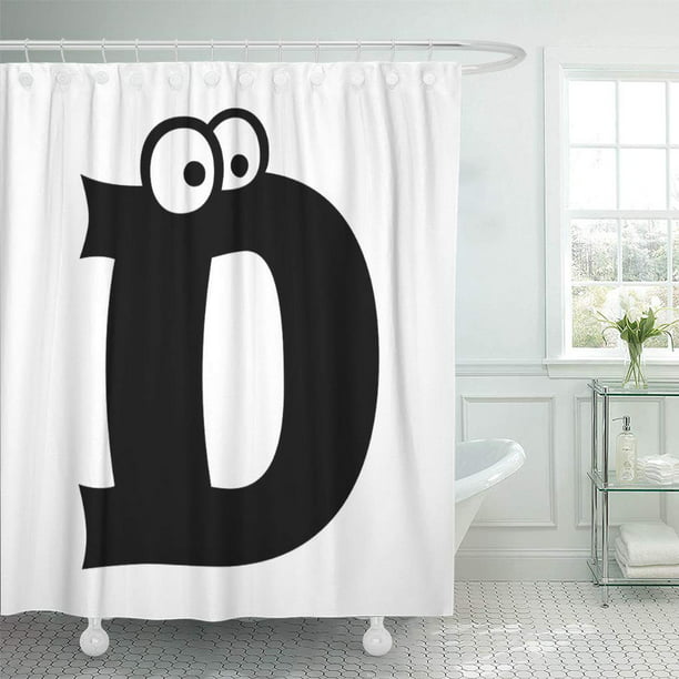 Monogrammed Shower Curtain 66x72 Inch, Initial D Shower Curtain
