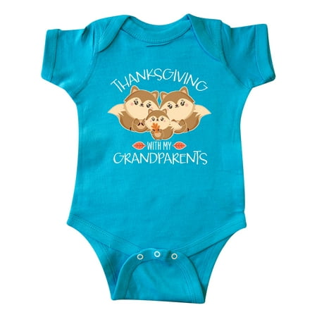 

Inktastic Thanksgiving with my Grandparents Cute Squirrel Family Gift Baby Boy or Baby Girl Bodysuit