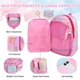 thumbnail image 5 of DAKIMOE School Backpack Pink Starry Rainbow Bookbag Cute Large Capacity Backpack Multifunction Fashion Casual Laptop Travel Daypacks Kawaii Bag For Teens Students, 17 inch, 5 of 8