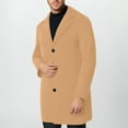 thumbnail image 5 of UVEASISHA Long Trench Coats Men Big and Tall Single Breasted Peacoat Winter Wool Blend Warm Overcoat Slim Fit Casual Business Jackets with Pockets Khaki XXL, 5 of 6