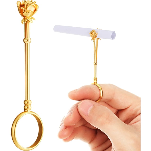 0,67 pulgadas (aprox. 0,67 cm) Soporte para anillos de rosas, soporte para dedos, elegante soporte para damas, anillos para damas y hombres (oro)