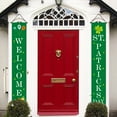 thumbnail image 4 of RyanK St Patricks Day Decorations St. Patrick's Day Irish Holiday Porch Sign Welcome Home Door Curtain Banner Decoration Door Hanging Painting Hanging Flag Decoration, 4 of 5