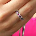 thumbnail image 3 of Gemstone Ring Shiny Sparkling Imitate Gemstone Rings Artificial Ruby Emerald Exquisite Rings Wedding Jewelry, 3 of 5