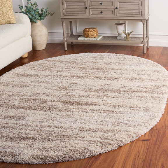 Safavieh Hudson Jack Abstract Shag Area Rug, Ivory/Beige, 6' x 8' Oval