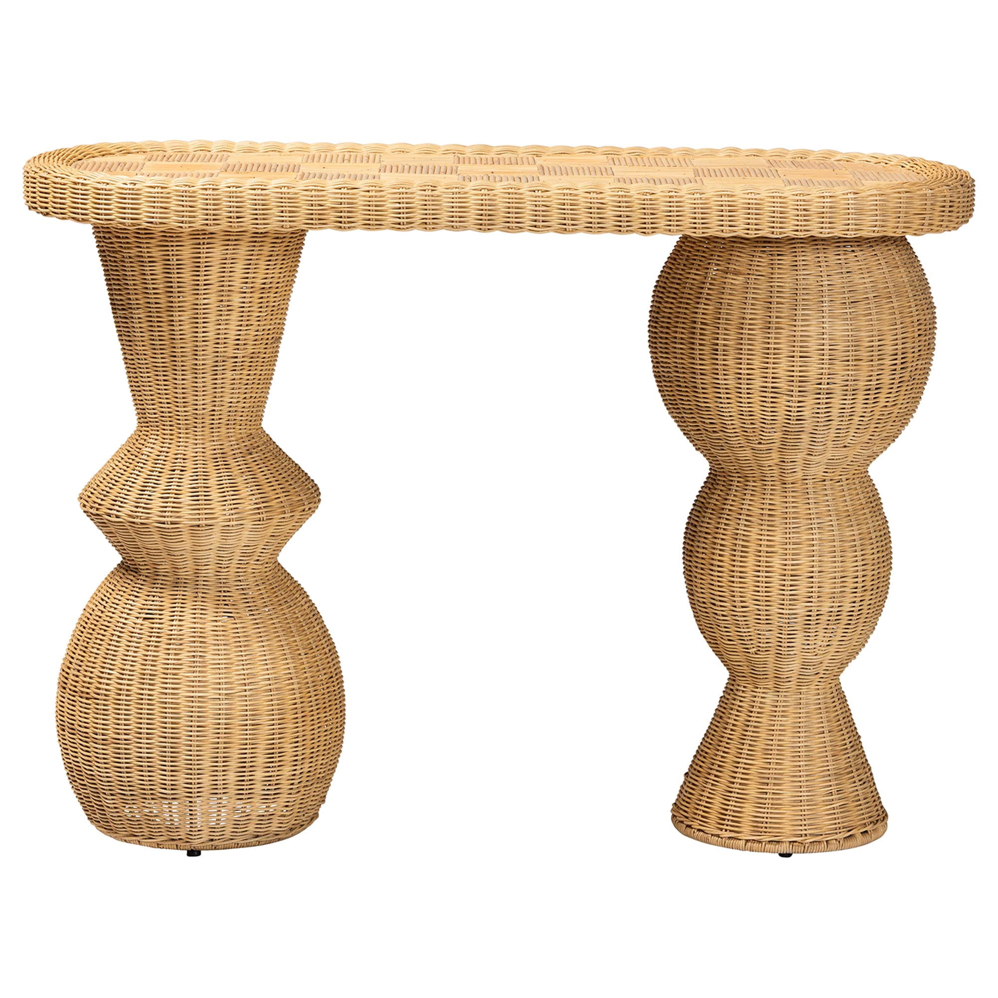 bali & pari Hisao Boho Console Table, Natural Rattan