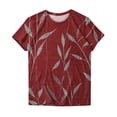 thumbnail image 4 of PNTUTB Women's Fashion Summer Basic Short Sleeve Top Comfortable Casual Floral Print Round Neck Shirt, 4 of 6