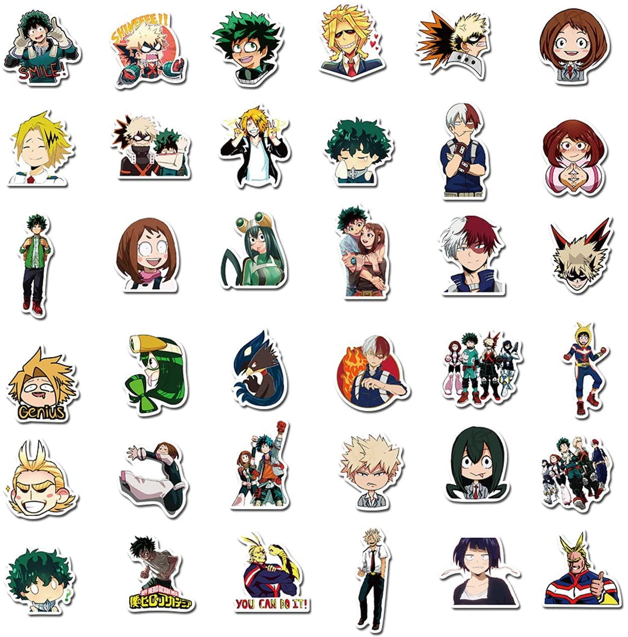 Embellishments My Hero Academia Chibi Stickers Laptop Stickers Vinyl ...