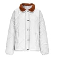 thumbnail image 5 of DHFJKG Quilted Padded Jackets For Women Long Sleeve Snap Button Collared Loose Fit Lightweight Coat Trendy Outerwear, 5 of 5