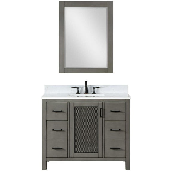 Altair 542042-Aw Hadiya 42" Free Standing Single Basin Vanity Set - Gray Pine
