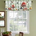 thumbnail image 4 of Mushrooms Valances for Windows, Decorative Rod Pocket Window Valance Curtains, Sage Green Plaid Butterfly Botanical Plants Short Curtain Drapes for Kitchen/Living Room, 2 Panels, 60" W x 18" L, 4 of 8