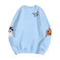 thumbnail image 4 of Women's Hoodless Sweatshirt for Wear with Halloween Graphic Crewneck Long Sleeve Casual Pullover Top Women Light Blue XXL, 4 of 4