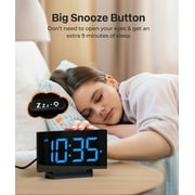 Mpow Digital Alarm Clock for Bedrooms, Large Numbers, Easy to Set Digital Clock with Modern Curved Design, 6 Levels Brightness, 3 Alarm Tones & 2 Volume, 9min Snooze, Battery Backup, 12/24H
