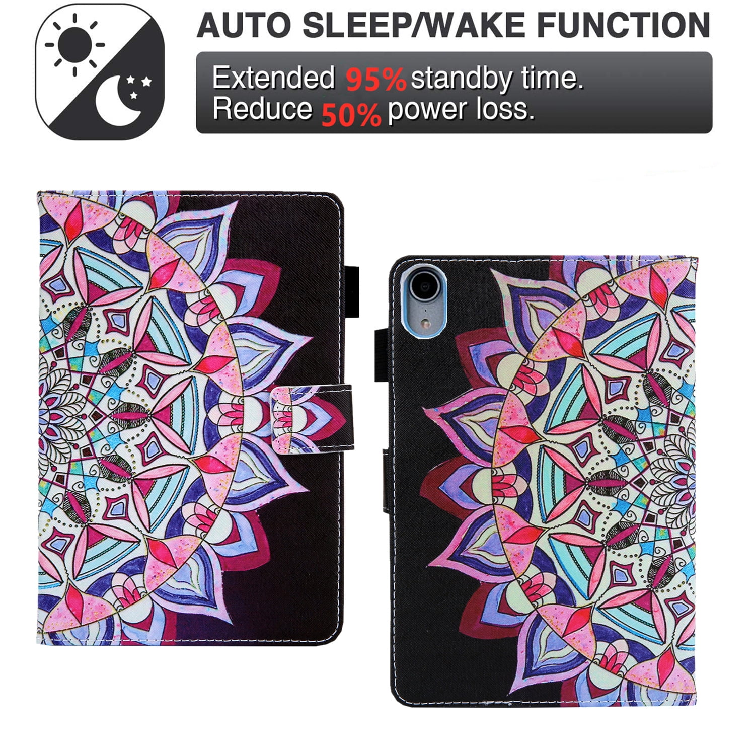 Tarise iPad 10th Generation Case 10.9 inch, iPad 10.9 Covers, PU Leather Auto Wake/Sleep Pencil Holder Shockproof Anti-Scratch Slim Stand Smart Case Cover for Apple iPad 10.9" 10th Gen, Flower