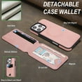 thumbnail image 3 of Allytechgroup 2 in 1 Wallet Case for Apple iPhone 12 Pro Max, Detachable Magnetic Cards Holder RFID Blocking [Compatible with Magsafe] Drop Protective Lightweight Phone Case for Women Men,Pink, 3 of 11