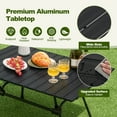 thumbnail image 6 of Costway Heavy-Duty Aluminum Camping Table, Folding Outdoor Picnic Table with Carrying Bag Black, 6 of 10