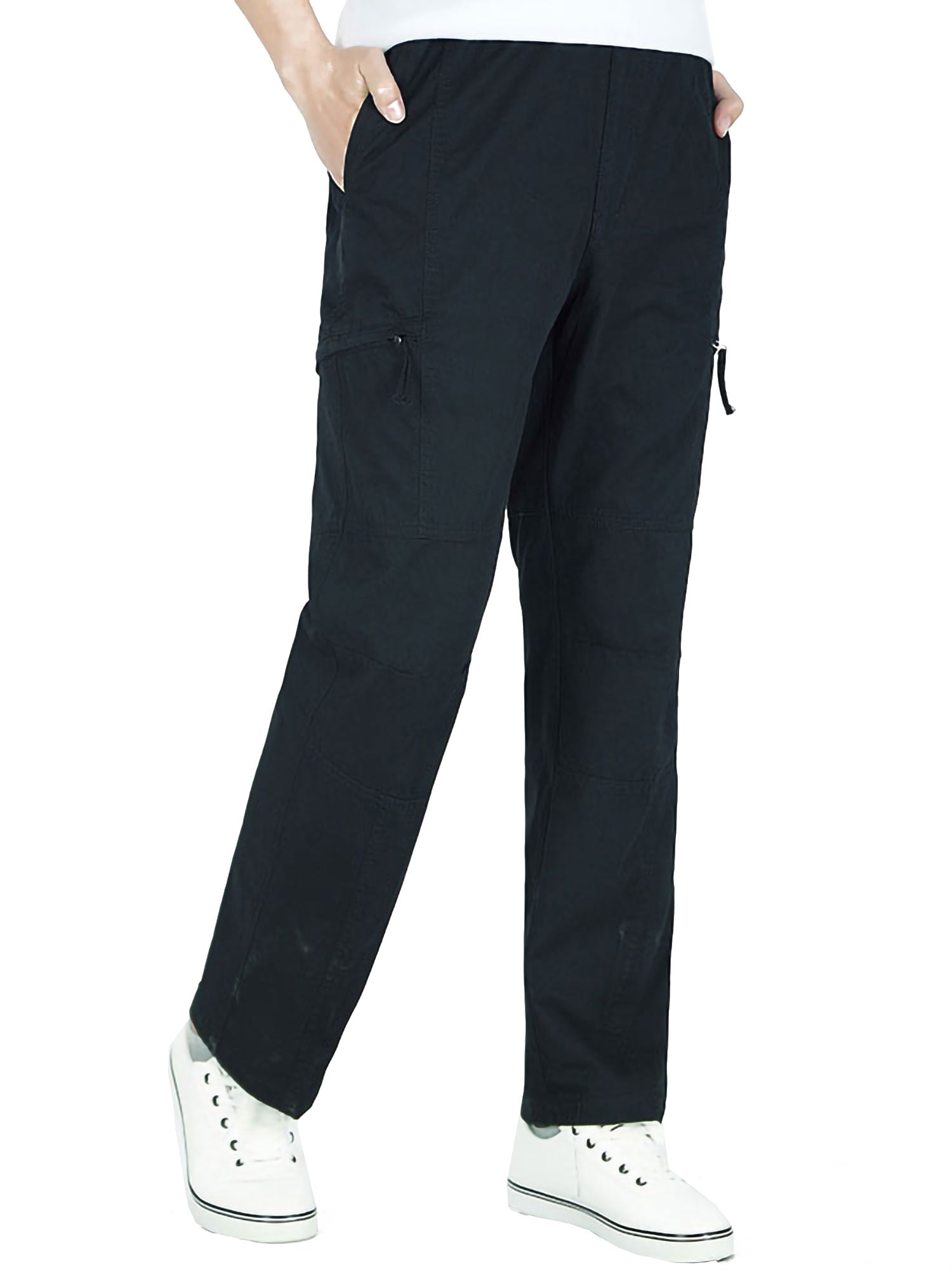 YUNY Men Leisure Long Multi-Pocket Slim Fit Work Wear Fit Cargo Pants Black 29