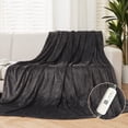 thumbnail image 3 of SUNNY HEAT Electric Heated Blanket Full Size 72" x 84" Soft Flannel with 4 Levels Heating & 10Hs Auto off, Machine Washable, Dark Gray, 3 of 8