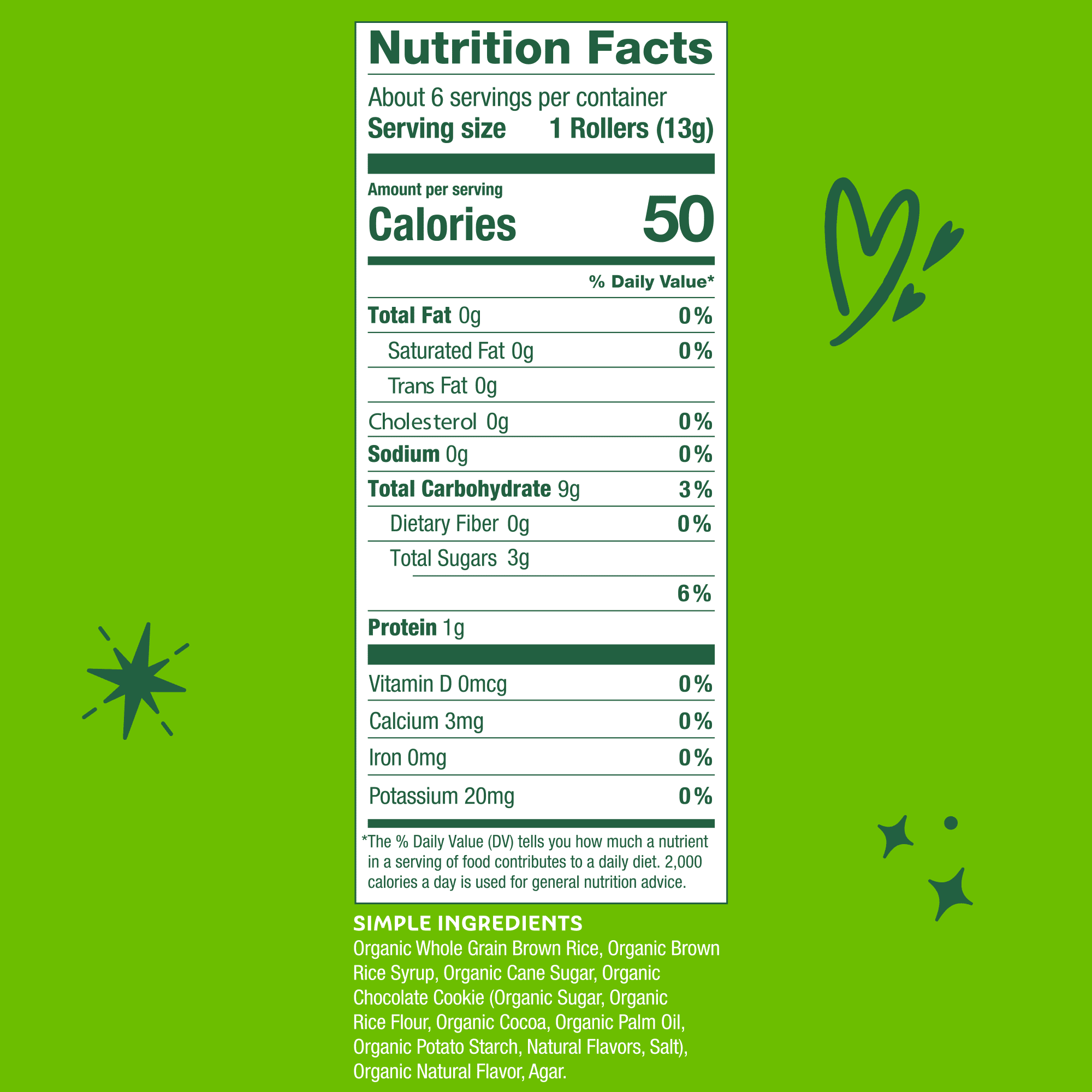 Friendly Grains Crunchy Rollers S'mores Gluten-Free Toasted Puffs, 9 Packs of 6, 2.85 oz