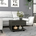 thumbnail image 2 of TUHOME  Luanda Lift Top Coffee Table, Casters and One Shelf Brown Cappuccino Finish Laminate Laminate Novelty Laminate, 2 of 5