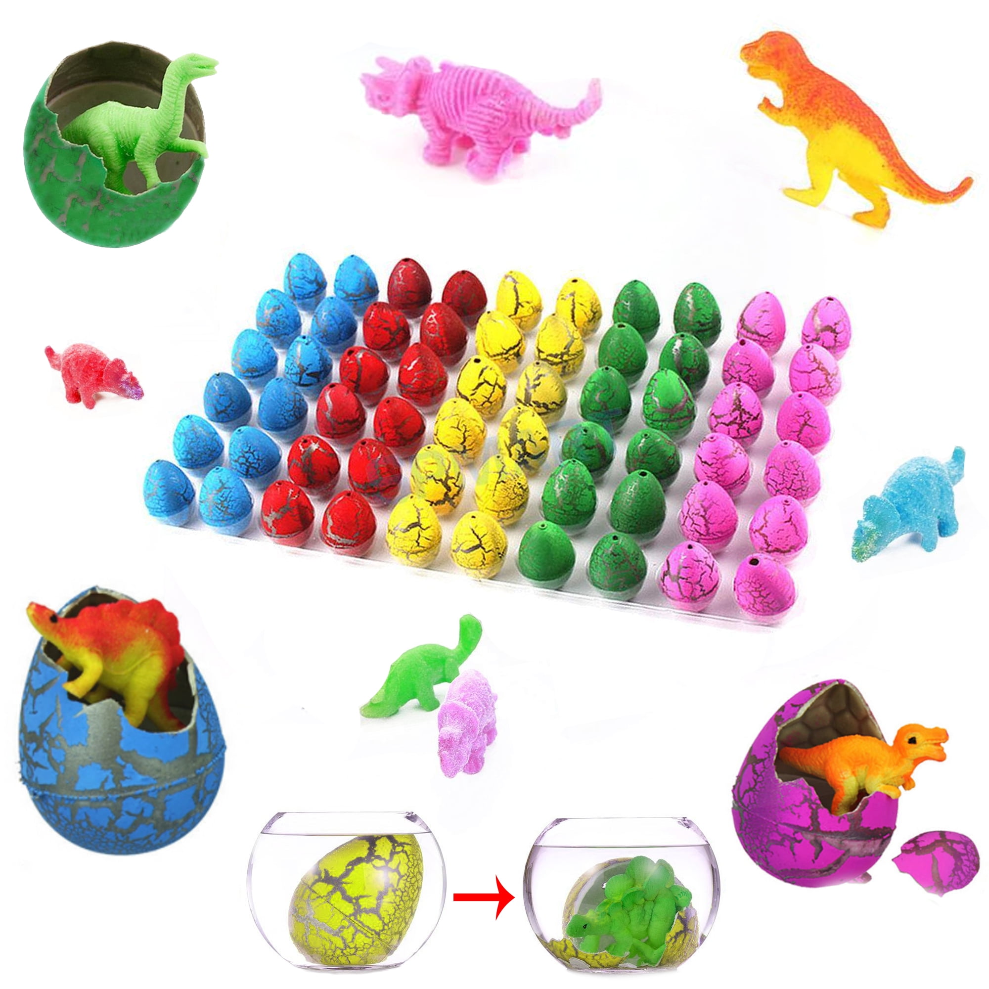 60 Dinosaur Grow Eggs 1.25 Inches Grows Like Magic! Cool Colors and Styles Perfect For 60 Dinosaur Grow Eggs 1.25 Inches Grows Like Magic! Cool Colors and Styles Perfect For