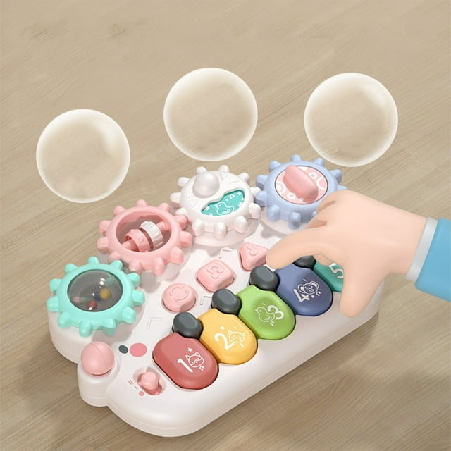 Music Spinning Piano Toy, Early Learning Activity, Spinning Keys, Bright Colors, for Toddlers -3, Sensory Development, Gift for Age 312, Wooden Construction, Educational Game, Birthday, Ihhxbs