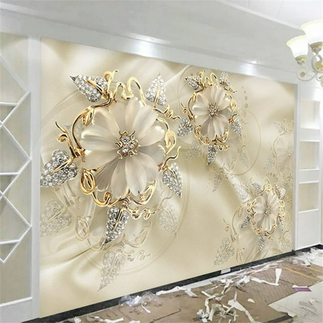 3D Wallpaper Luxury Gold European Flower SKU# WAL0135