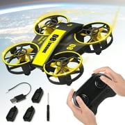 Mini Drones for Kids, RC Small Quadcopter Drone Indoor Helicopters with Auto Hovering 3D Flip Speed Adjustment and 3 Batteries Flying Toys for Boys and Girls Gift-Yellow