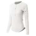 thumbnail image 3 of MixMatchy Women's Basic Casual Waffle Snap Button Henley Sweater Y2k Top Fall Winter Fashion, 3 of 7