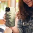 thumbnail image 5 of ONETECH LUNL CILNY Aesthetic Foggy Forest Phone Case Compatible with iPhone 14, Green Mountain Case for Teens Women Men, Soft  Bumper Case for iPhone 14, 5 of 5