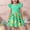 Green, variant on SGFCWSX Girls Puff Sleeve Skater Dress Teens Heart Print Crewneck Casual Flare Dress for Spring Summer Pink Size 12-13 Years